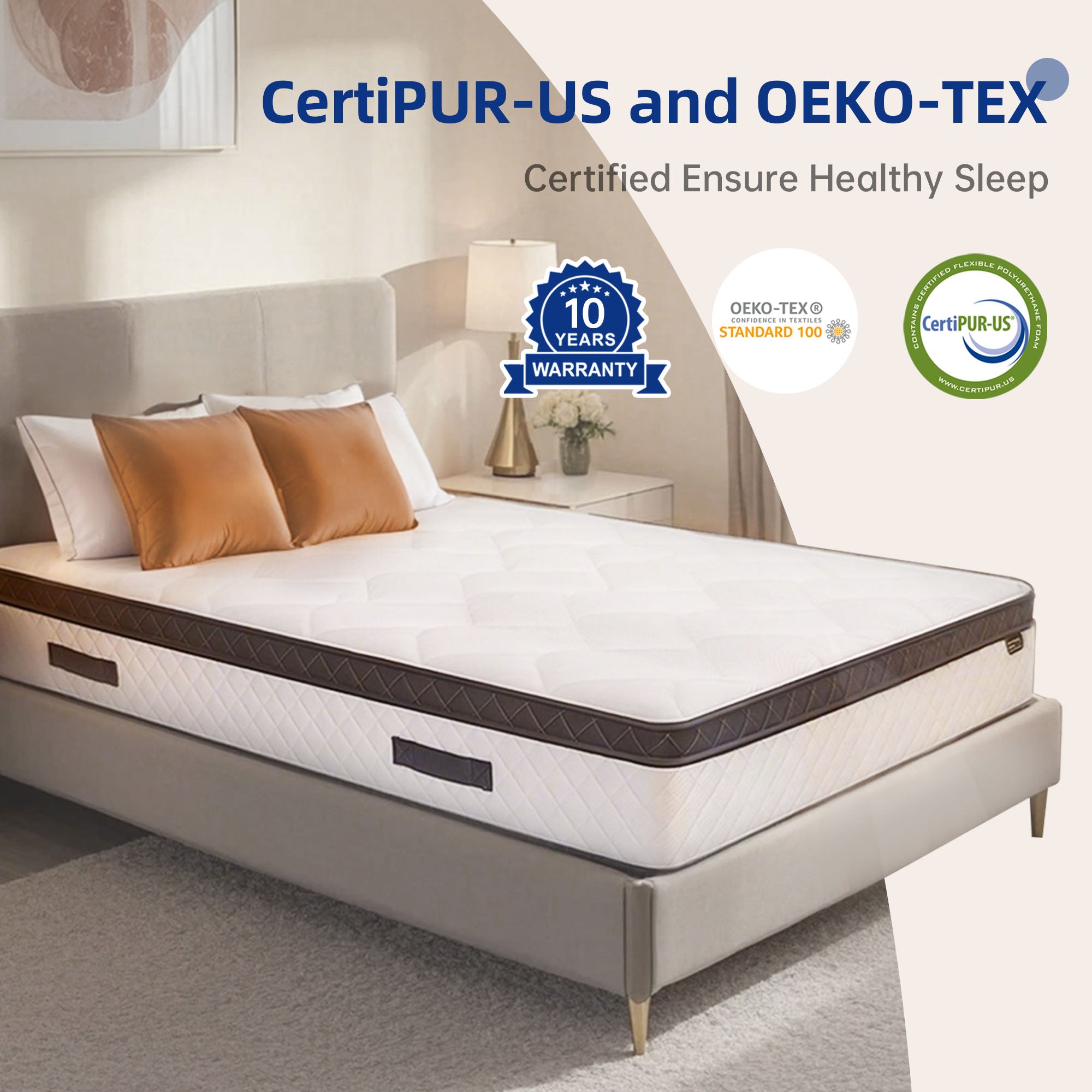 10-12 Inch Mattress Memory Foam & Individual Pocket Spring Hybrid Mattress, Medium Firmness, Mattress in a Box, CertiPUR-US