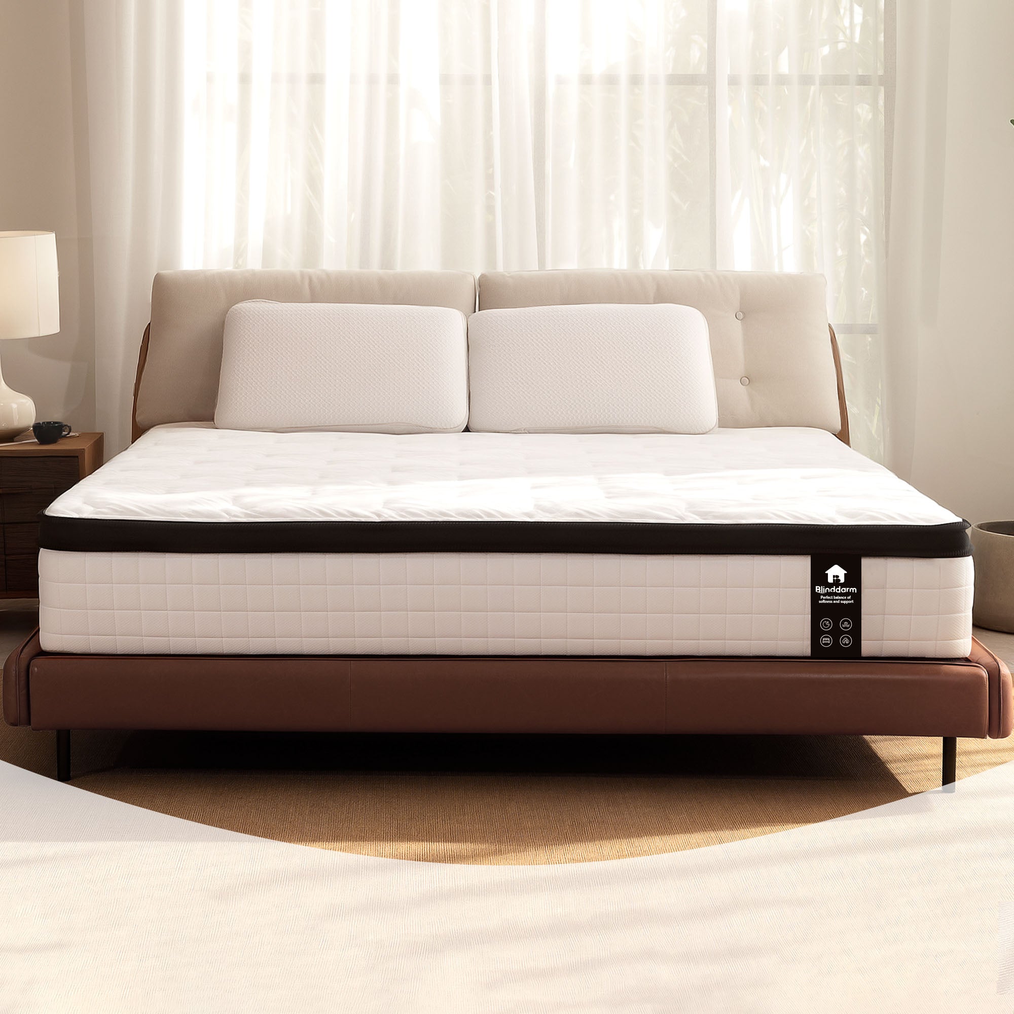 Twin Mattress, 12 Inch Twin Size Mattress in a Box, Hybrid Mattress with Memory Foam, Individual Pocket Spring for Motion Isolation, Pressure Relief, Twin Bed Mattress Soft, Medium Firm