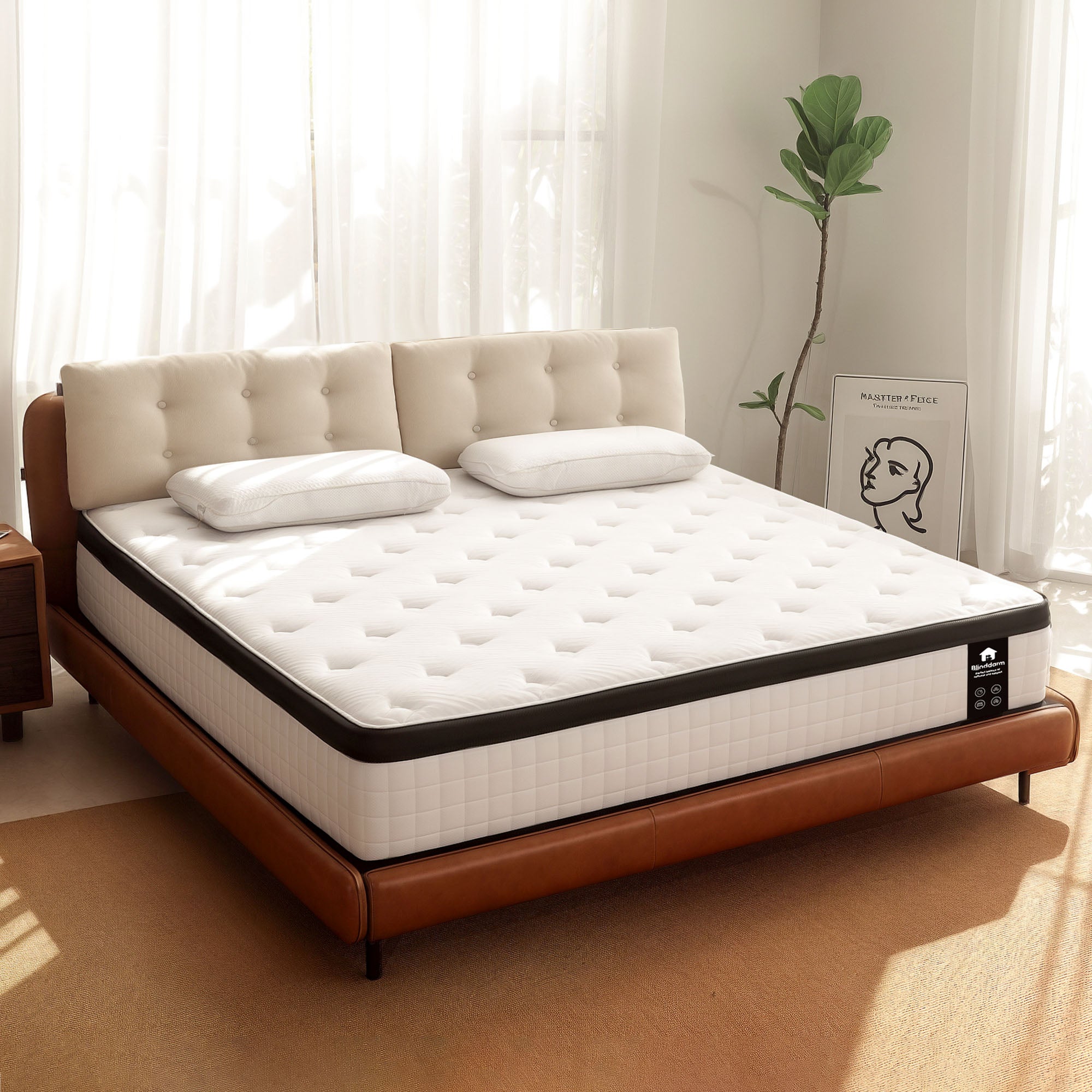 Twin Mattress, 12 Inch Twin Size Mattress in a Box, Hybrid Mattress with Memory Foam, Individual Pocket Spring for Motion Isolation, Pressure Relief, Twin Bed Mattress Soft, Medium Firm