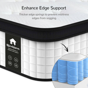 Blinddarm 12" Hybrid Memory Foam Mattress, Medium Firmness, Mattress in A Box, CertiPUR-US - Blinddarm