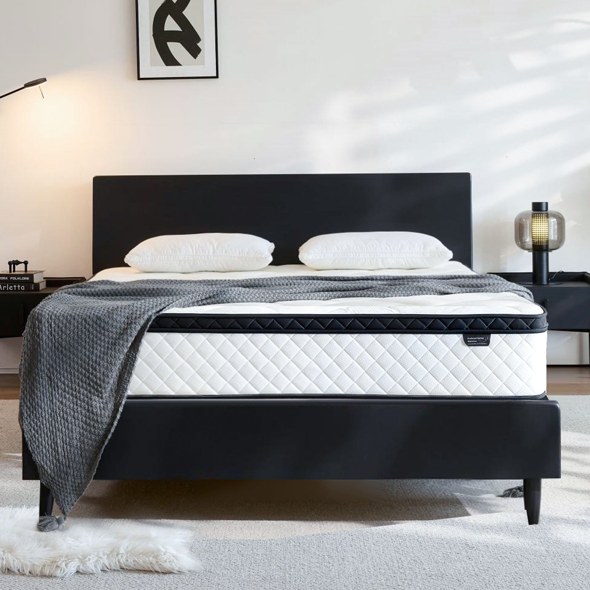 Blinddarm 12 Inch Hybrid Memory Foam Mattress, Medium Firmness, Mattress in A Box, CertiPUR-US