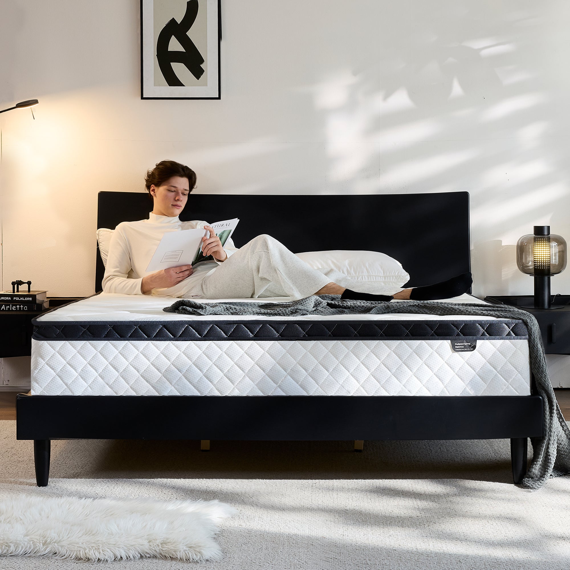 Twin/Full/Queen/King Mattress, 10-12-inch Hybrid Mattress in a Box, Memory Foam Mattress with Pocket Springs, Pressure Relief, Motion Isolation, CertiPUR-US Certified